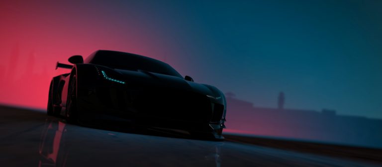 Sports,Car,Silhouette,-,Front,View,-,3d,Illustration