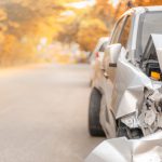 Autumn,Road,Front,Of,Light,Gray,Color,Car,With,Pick