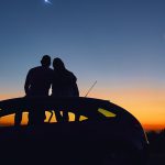 Couple,Stargazing,Together,With,A,Astronomical,Telescope.